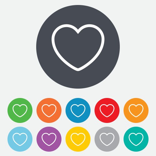 Heart sign icon love symbol vector image