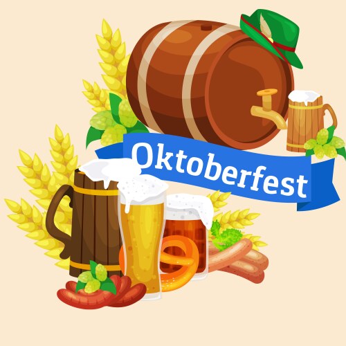 germany beer festival oktoberfest bavarian vector image