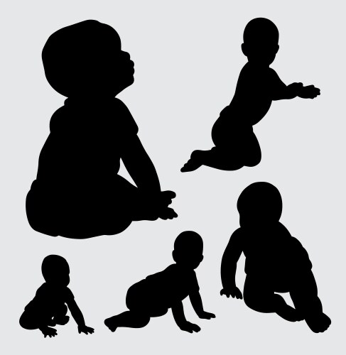 Baby silhouette vector image