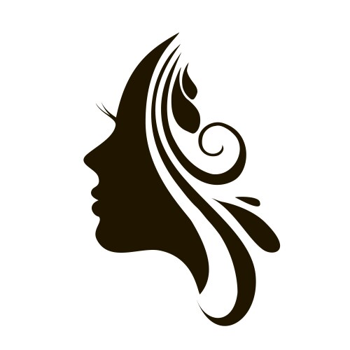 beautiful woman face and hair fashion icon vector image