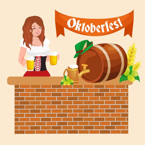 Beer festival oktoberfest celebrations retro style vector image