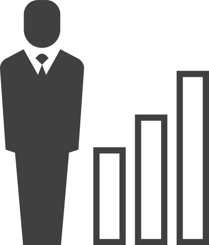 Business statistics black icon finance growth vector image