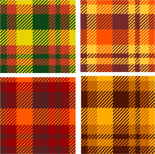 Collection set of tartan plaid seamless pattern vector image