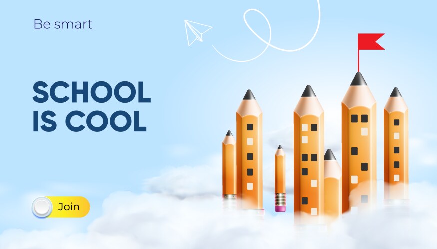 Back to school web banner poster pencils like vector image