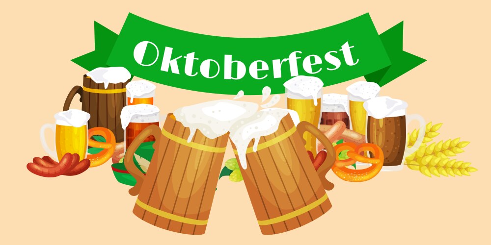 Germany beer festival oktoberfest bavarian vector image