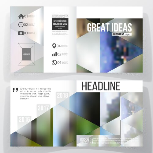 Set annual report business templates vector image