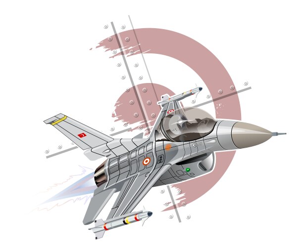 Cartoon military jet fighter plane vector image