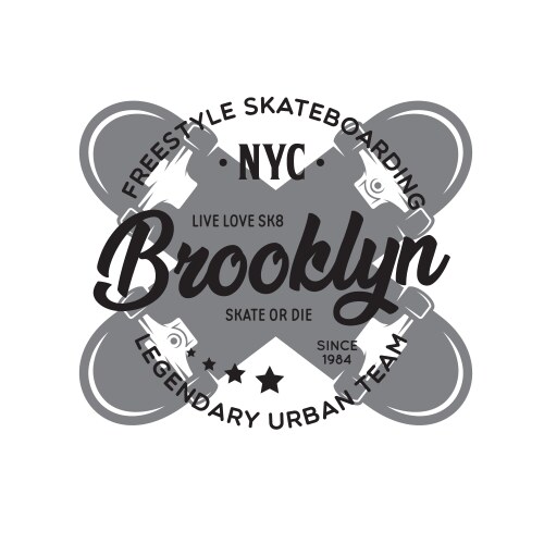 New york city brooklyn theme t-shirt graphics vector image