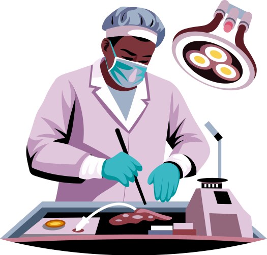 A flat of professional surgeon vector image