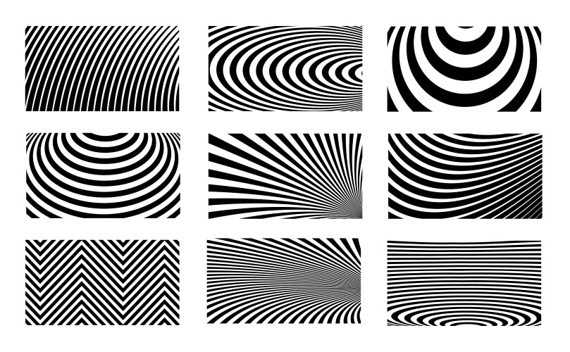 Set of optical stripped backgrounds abstract vector image