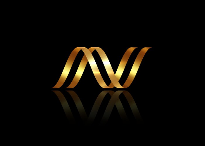 3d golden circular spiral line luxury logo vector image