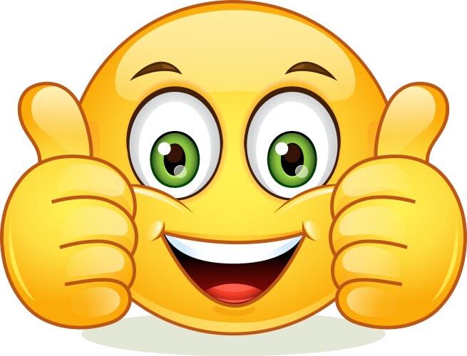 emoticon showing thumb up vector image