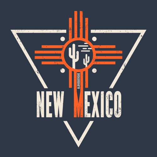 new mexico t-shirt design print typography vector image