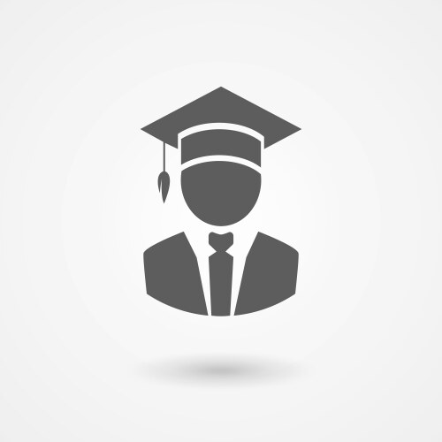 Graduate or professor in a mortarboard hat vector image