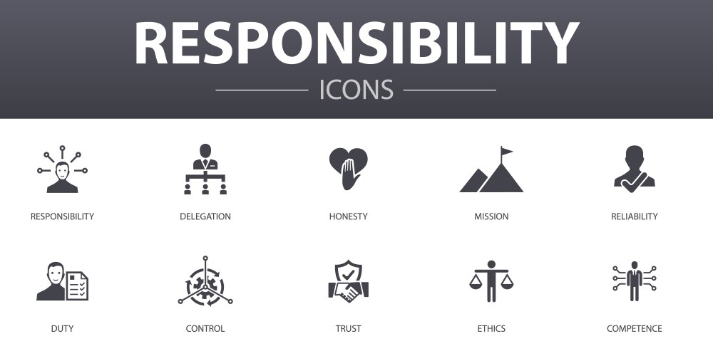 Responsibility simple concept icons set contains vector image