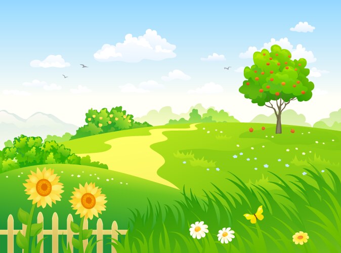 Summer country garden vector image