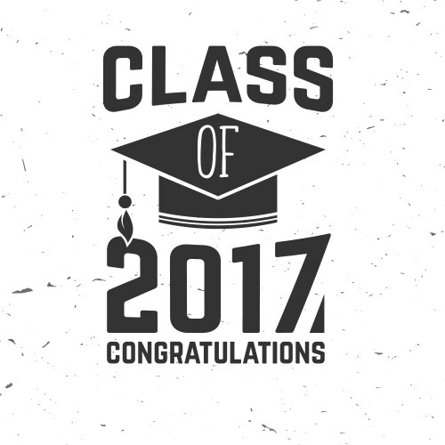 class of 2017 badge vector image