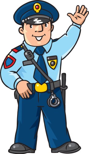 Funny policeman children vector image