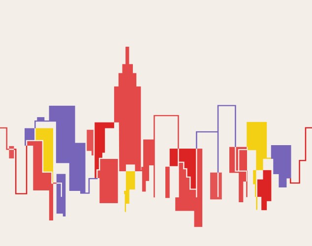 Silhouette cityscape background nyc vector image