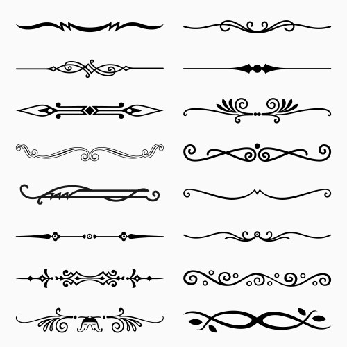 Short dividers set 3 vector image