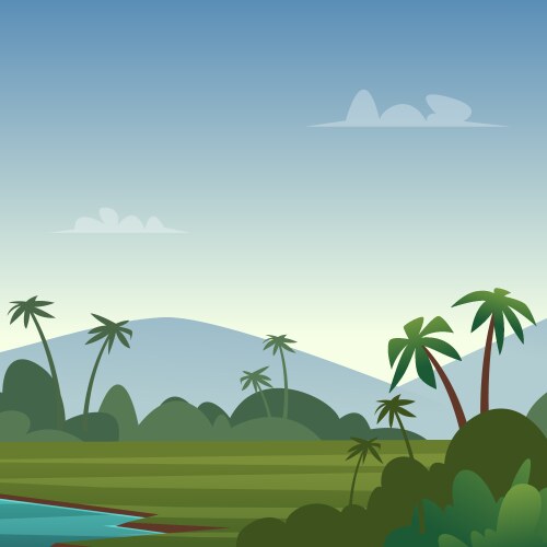 Palm tree background landscape outdoor vector image