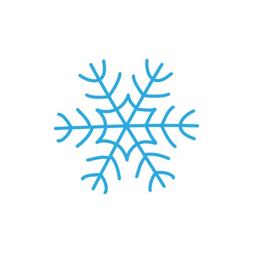 Snowflake icon blue silhouette snow flake sign vector image