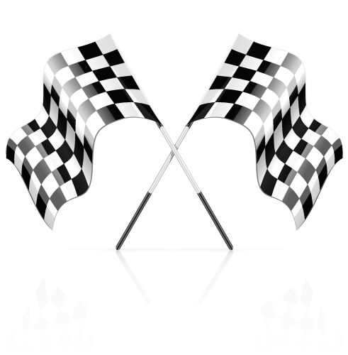 Racing sport start finish signs vector image