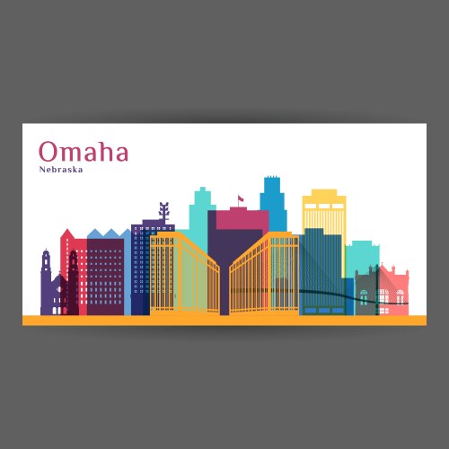 Omaha city nebraska architecture silhouette vector image