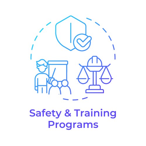 Safety and training programs blue gradient vector image