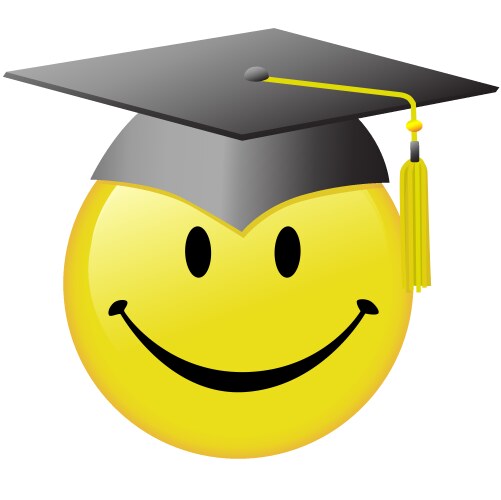 Graduation smiley face vector image