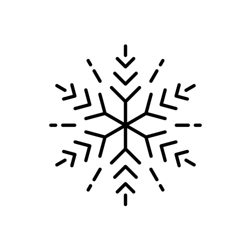 Snowflake christmas holiday thin line icon vector image