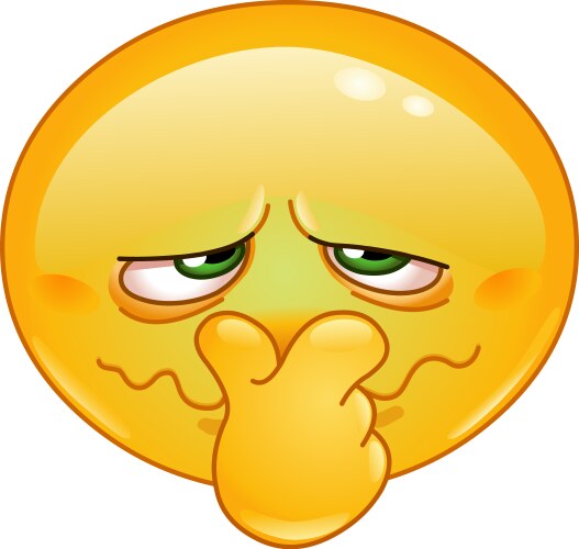 Bad smell emoticon vector image