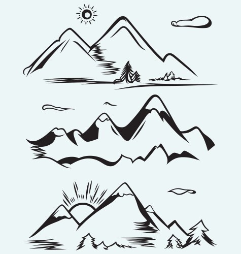 Mountain range vector image