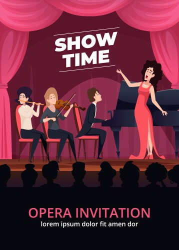 opera invitation night show performance placard vector image