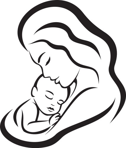 Mother and baby symbol vector image