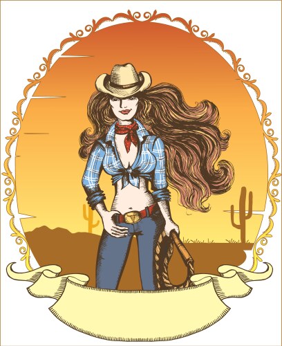 Cowgirl poster vector image