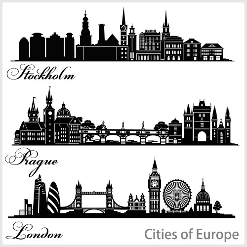 city in europe - london prague stockholm vector image