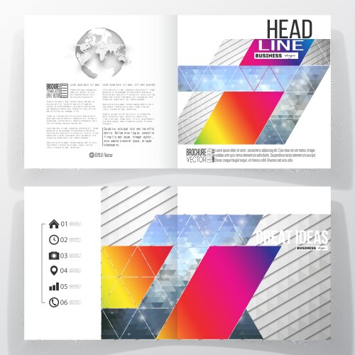 Set annual report business templates vector image