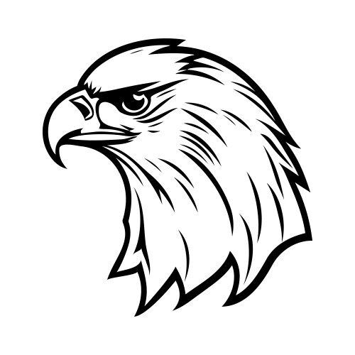 Eagle head black and white icon vector image