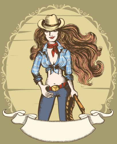 Cowgirl poster vector image