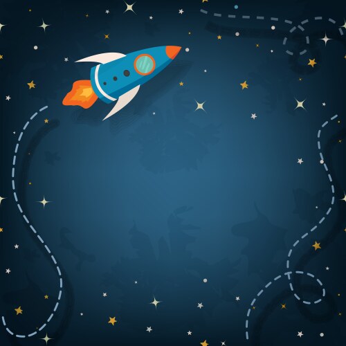 Spaceship with space for your text vector image