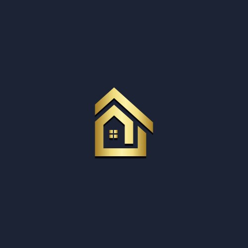 Home realty company design gold logo vector image