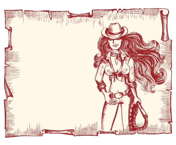 Cowgirl poster vector image