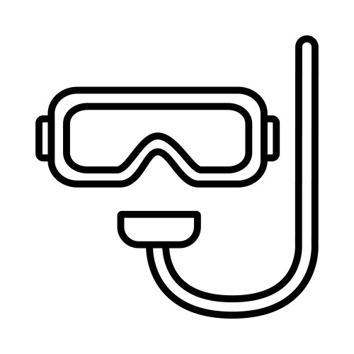 Diving mask icon on white background vector image