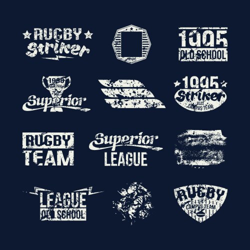 Set of badges college rugby team vector image