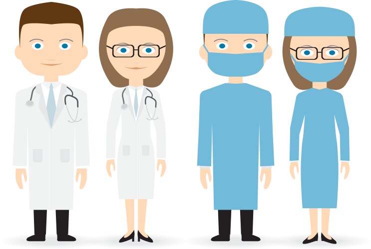 Doctor and surgeon vector image