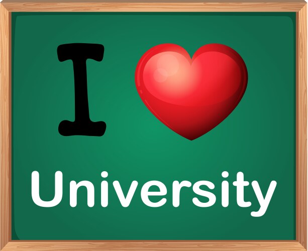 I love university vector image