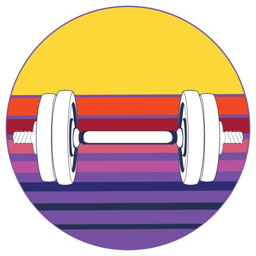 Dumbbells retro design vector image