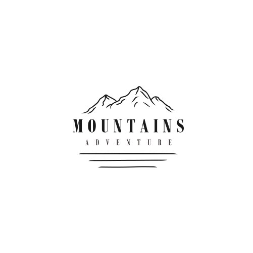 Minimalist landscape hill mountain logo design vector image