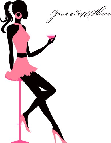 girl with martini vector image